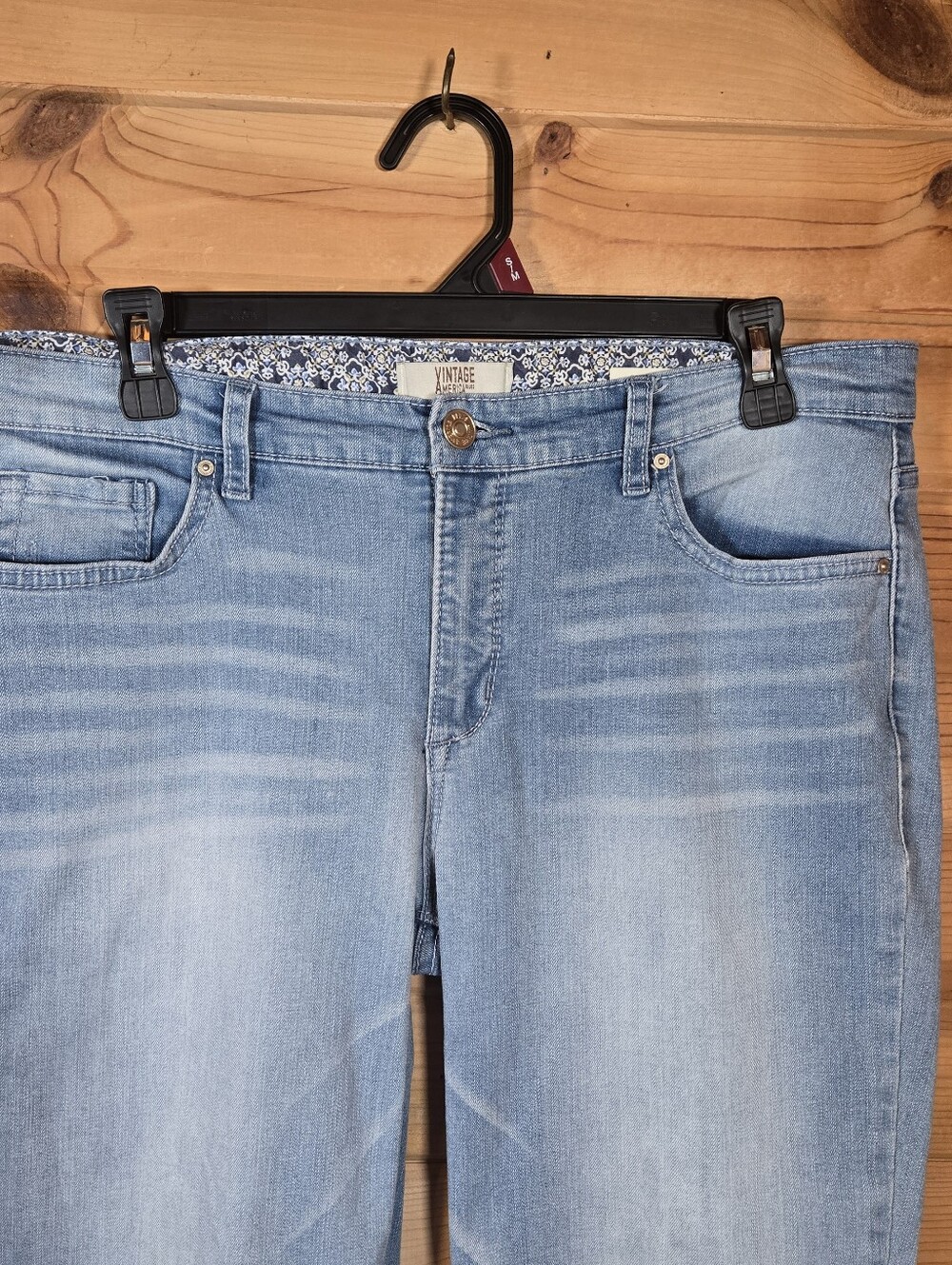 Vintage America Blues Bestie Jeans Blue Denim Embroidered Floral Women's 10R